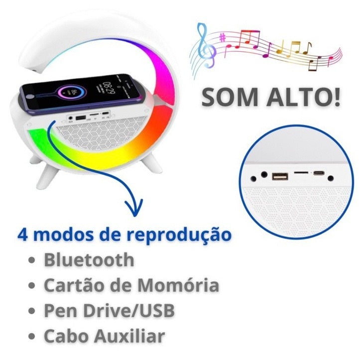 Luminária G Speaker Caixa De Som Carregador Por Indução 🔥